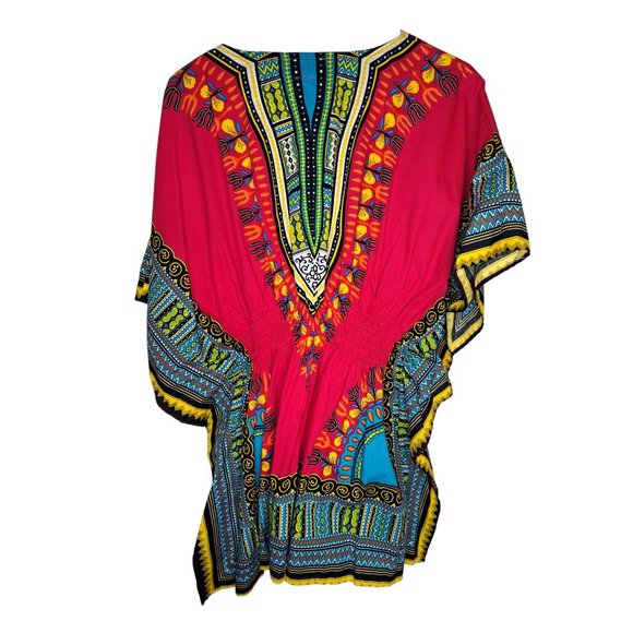 Big Mama One Size Multicolor Elastic Waist Sleeveless Tunic - Picture 2 of 4